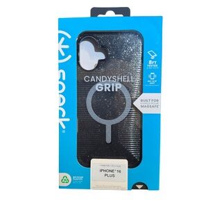 Speck Black CandyShell Grip Case for iPhone 16 Plus Sparkle Black